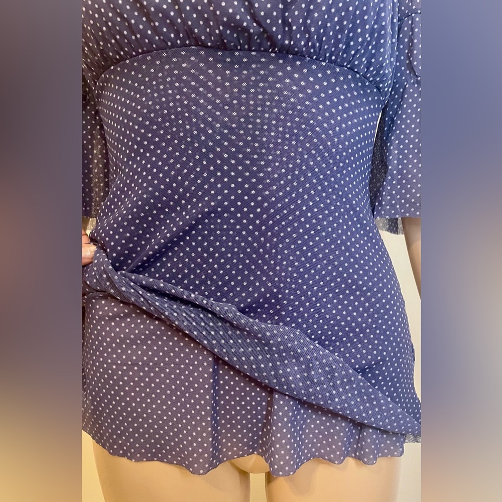 Sweet Pea by Stacy Frati Polka Dot Blouse, Size M - Picture 10 of 11